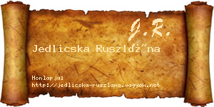 Jedlicska Ruszlána névjegykártya